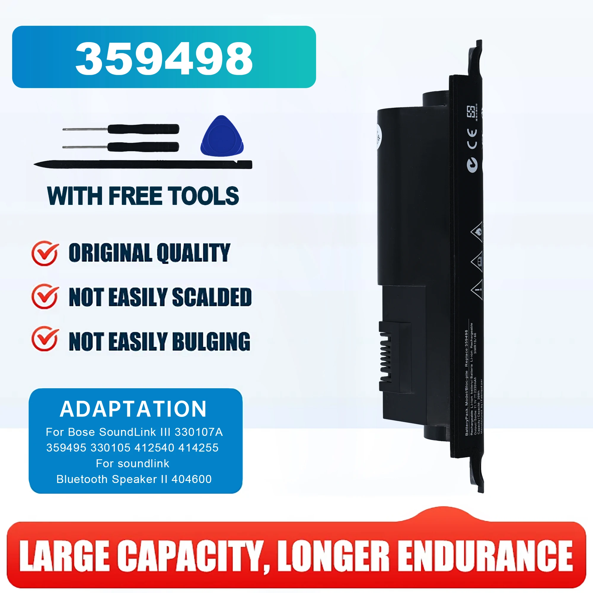 359498 Battery For Bose SoundLink III 330107A 359495 330105 412540 414255 For soundlink Bluetooth Speaker II 404600