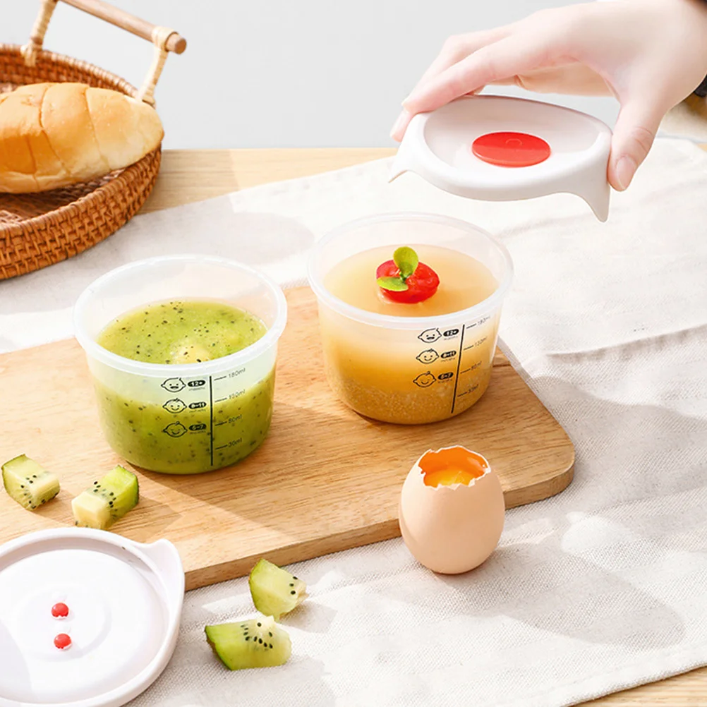 2 Pcs Portable Baby Food Box Complementary Container Cheese Boxes Silica Gel Infant Snack with Lids Bowl Storage Containers