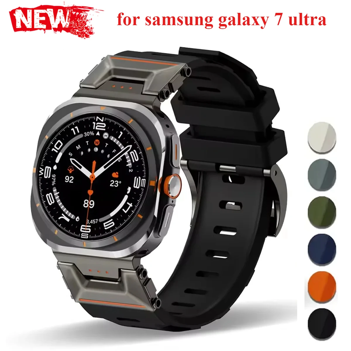 Sport-Silikonband für Samsung Galaxy Ultra 47 mm, weiches Herrenarmband für Samsung ULTRA 7 47 mm, kein Lücken, ersetztes Zubehör