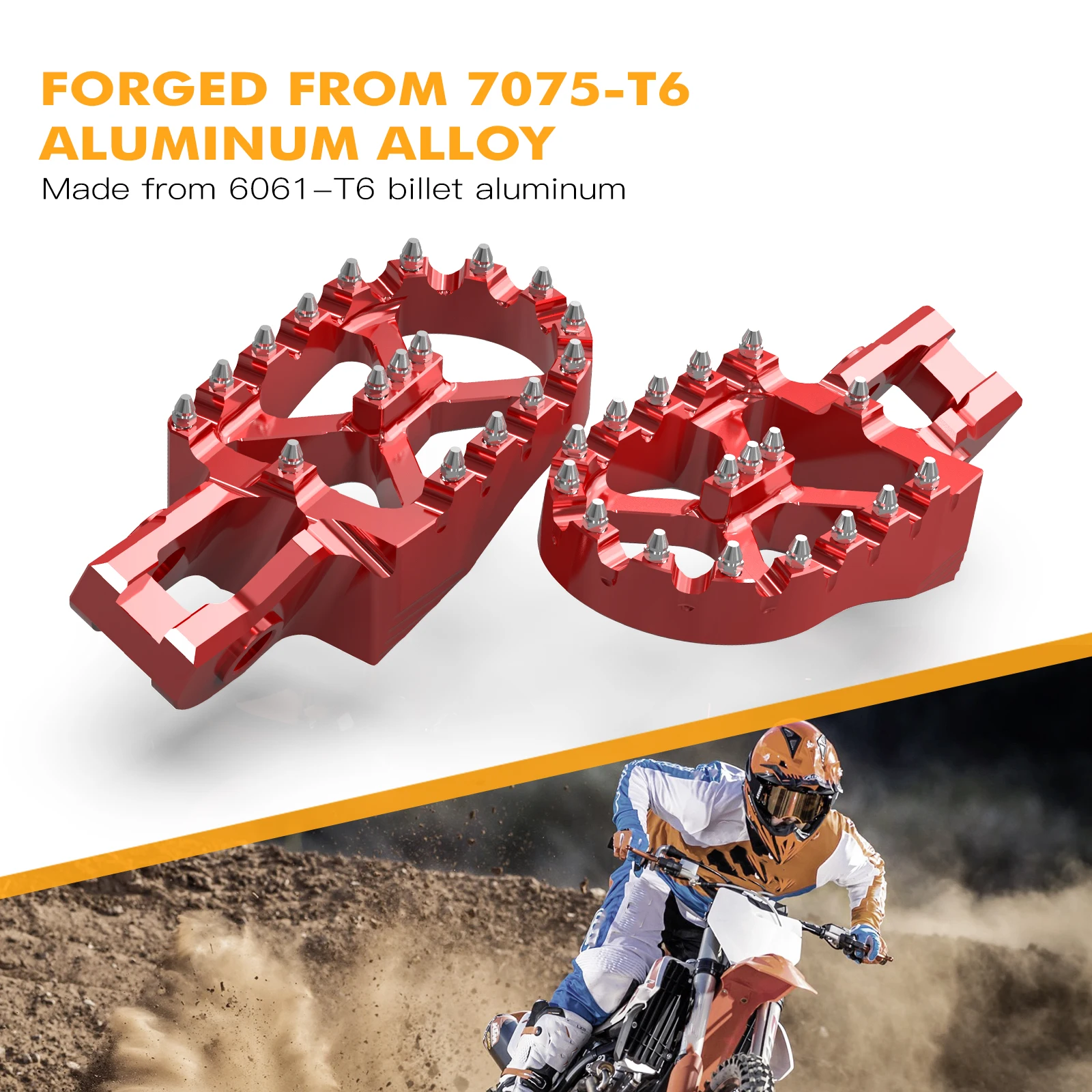 ل GasGas EC 300 2023 2022 2021 EC 250 EX 300 EC EX MC 125 250 300 250F 350F 450F ECF EXF MCF دراجة نارية Footpegs مجموعة مسند القدمين #6