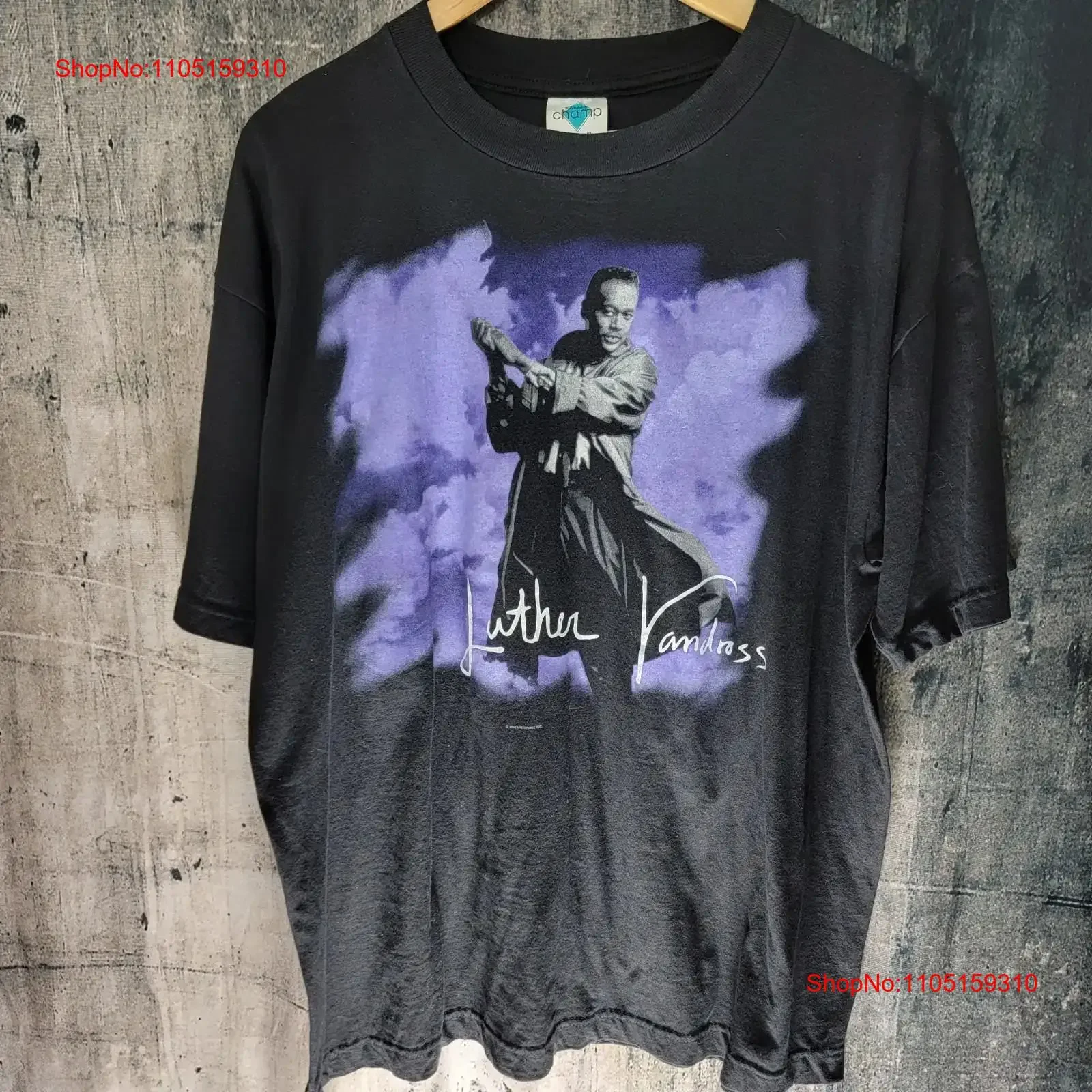 تي شيرت عتيق 1995 لوثر فاندروس تور ترويجي مقاس XL R B بحالة محبوب ممتازة عتيقة مغسولة قليلاً للارتداء اليومي