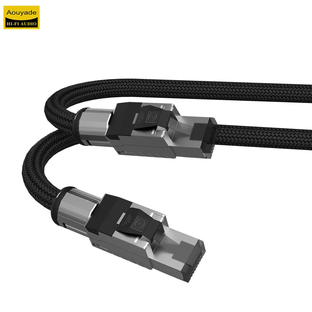 Aouyade A79 Shielded Silver-Plated CAT8 Ethernet Cable for Laptops with RJ45 Network Patch Cord