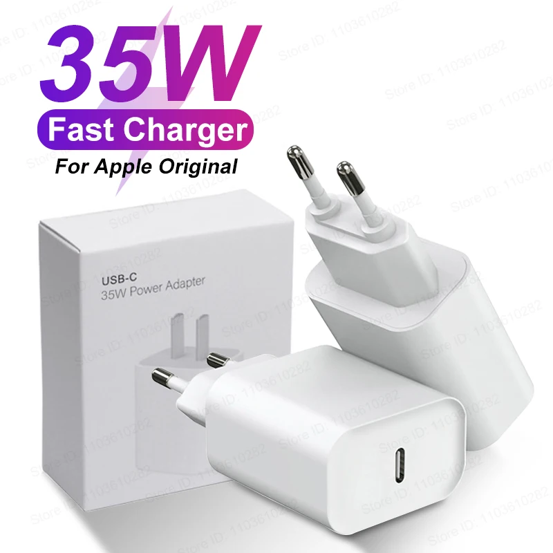 애플 아이폰 15 프로 맥스 11 12 13 14 용 정품 PD USB C 고속 충전기, 전원 어댑터 X XS 8, 고속 충전 휴대폰 액세서리, 35W 