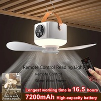 Portable Hanging USB Fan With Remote Control, 7200mAh, Rechargeable For Dorm, Outdoor, And Camping
