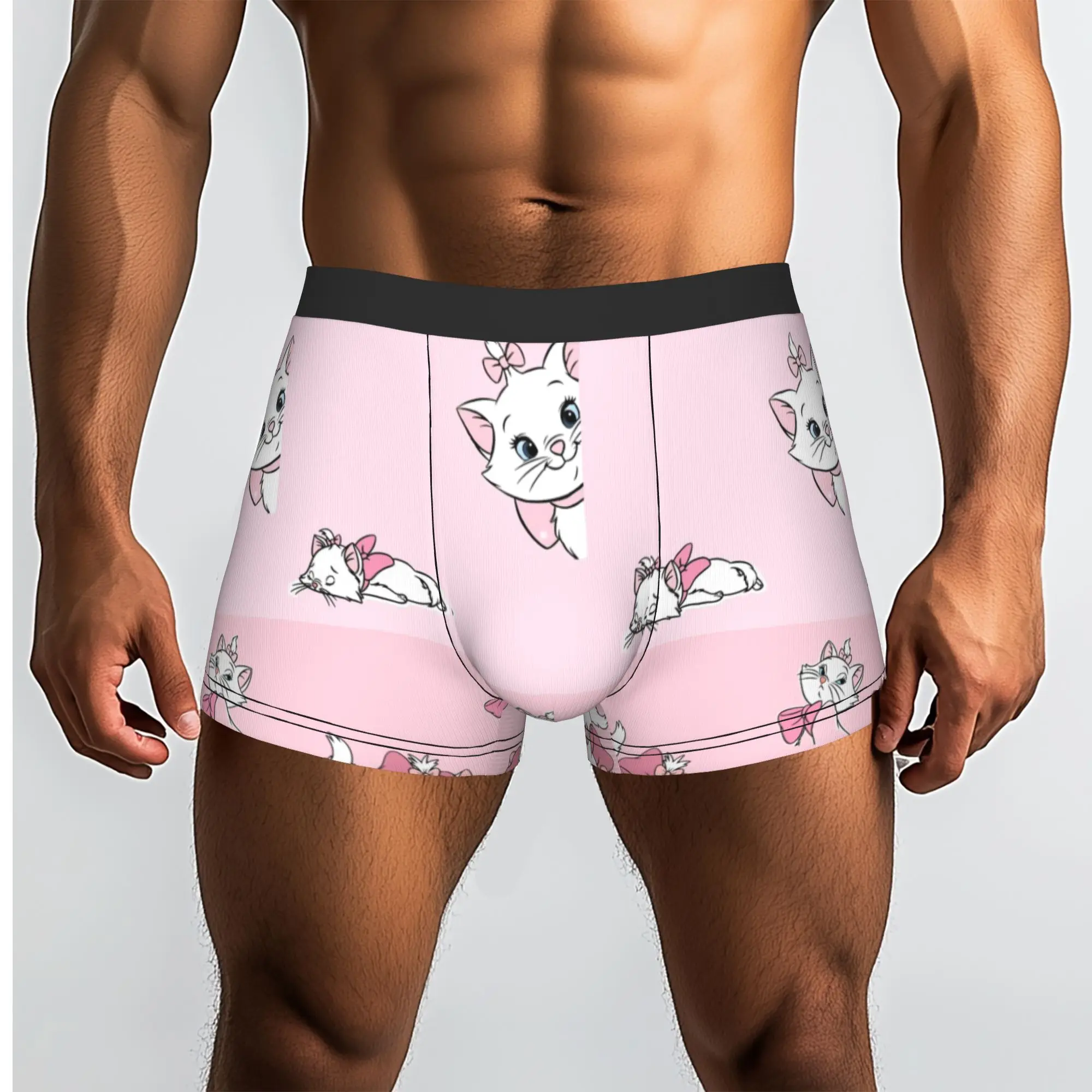 Custom M-Marie Cat Cartoon Boxers Shorts Mens Cat Manga Briefs Underwear Fashion Underpants