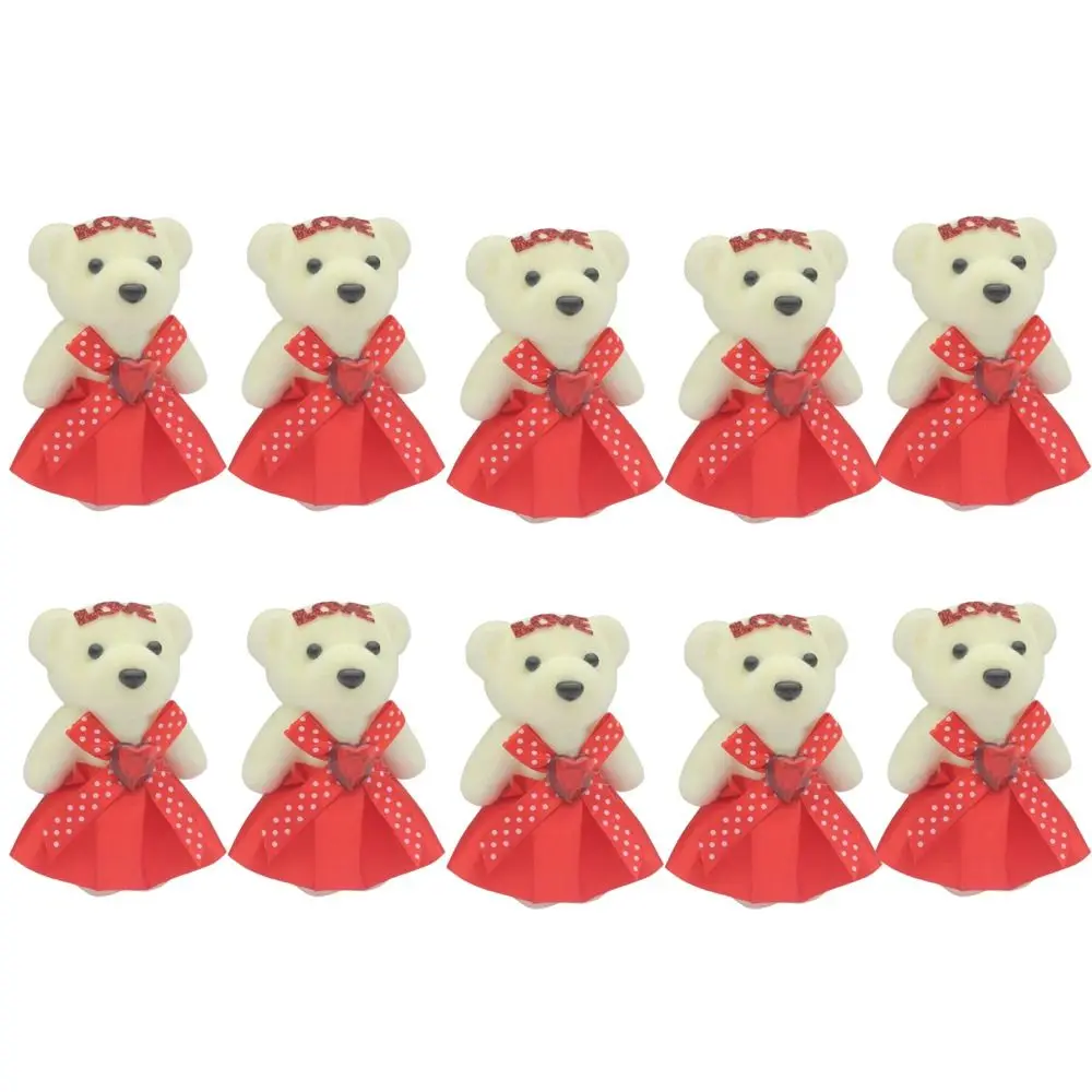 10 unids/set oso de espuma juguetes de espuma de peluche muñeca de peluche Animal Mini oso ramo de flores DIY muñeca de ramo de dibujos animados