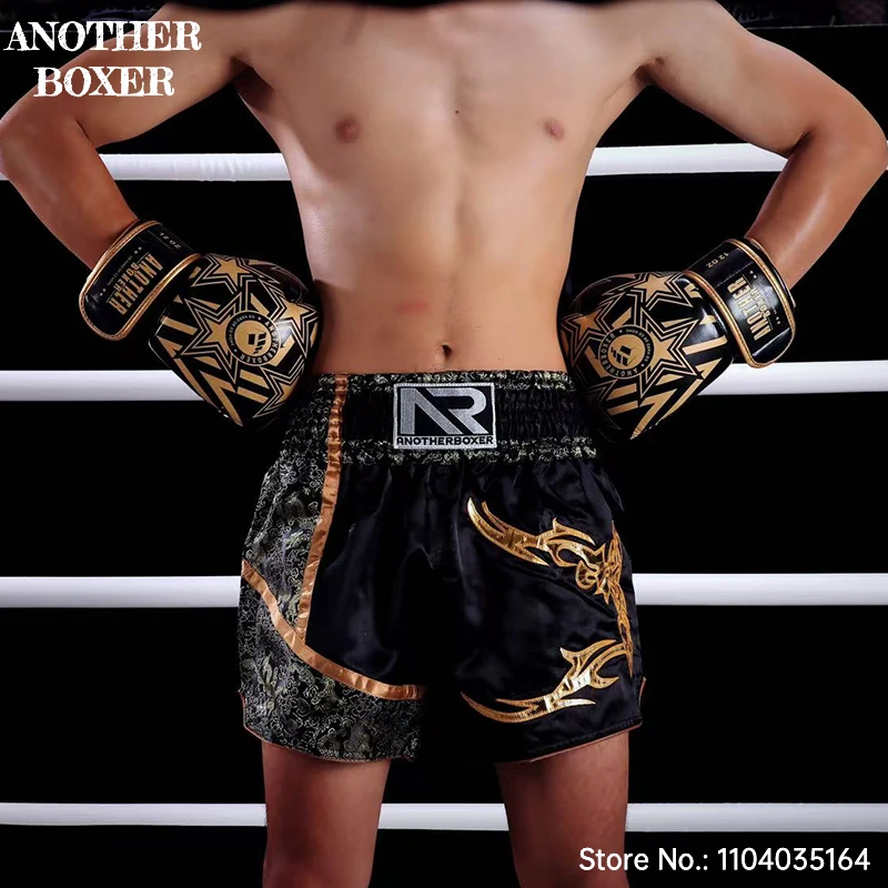 Thai Boxing Shorts Klassische Muay Thai Shorts Thai Stickerei Kampfsport BJJ MMA Training Match Kleidung Kampf Kickboxen Shorts