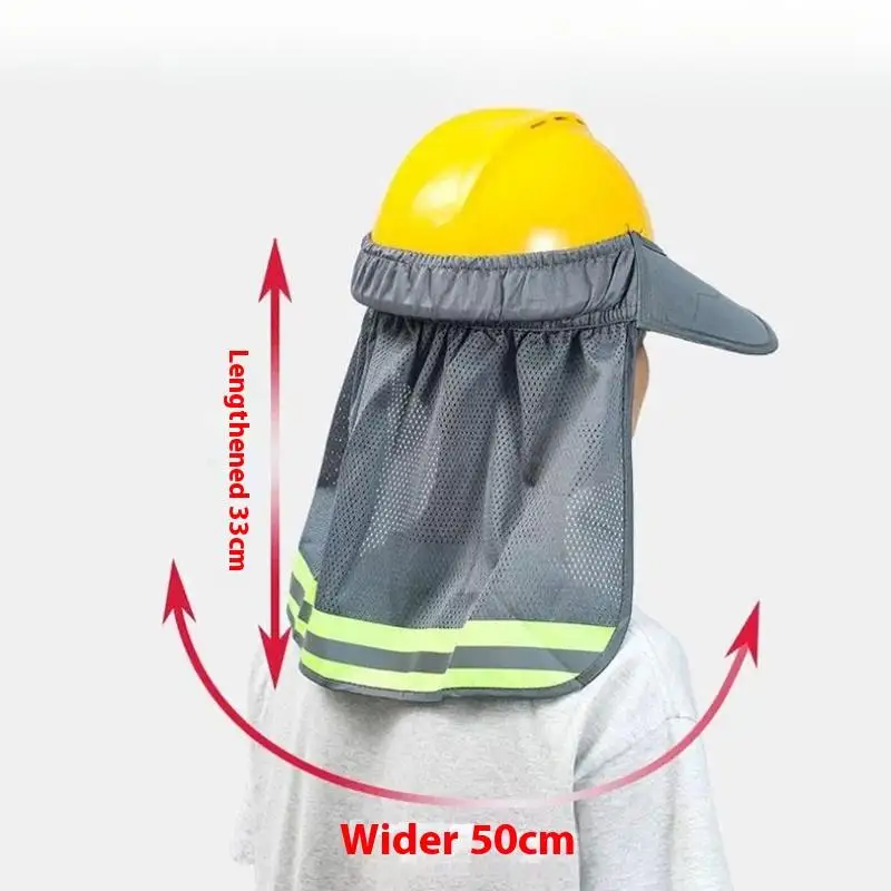 *Summer Sun Shade Safety Hard Hat Neck Shield Helmets Reflective Hat Brim Reflective Cap Cover For Construction Workers