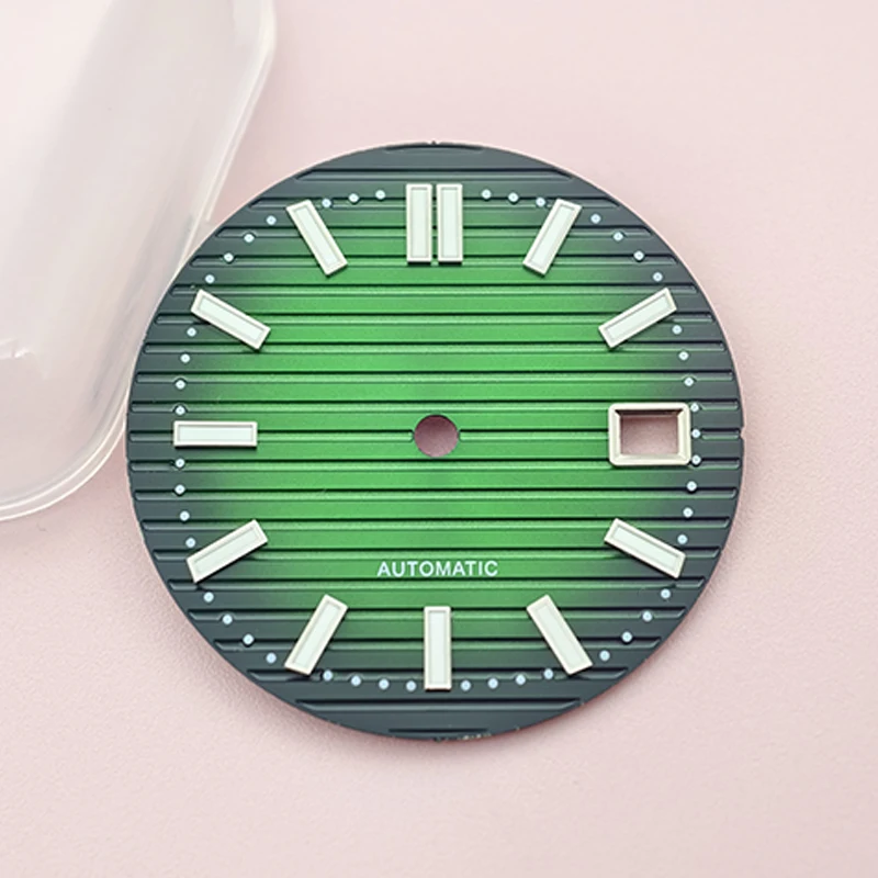 ضياء 30.5 مللي متر ساعة الطلب الأخضر مضيئة الهاتفي يناسب NH35 NH36 NH38 7S26 4R35 4R36 6R حركة نوتيلوس ساعة وجوه أجزاء تجديد