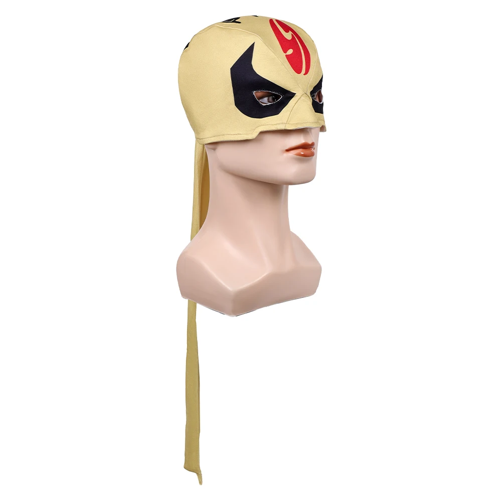 Men Iron Fist Cosplay Yellow Headgear Headband Mask Game Rivals Roleplay Headwear Outfits Halloween Party Costume Accessories view 4