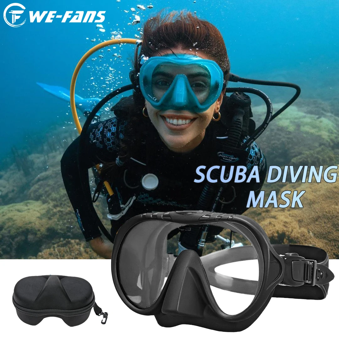 Máscaras de buceo profesionales para adultos, juego de gafas de buceo gratis, falda de silicona, equipo de piscina panorámica