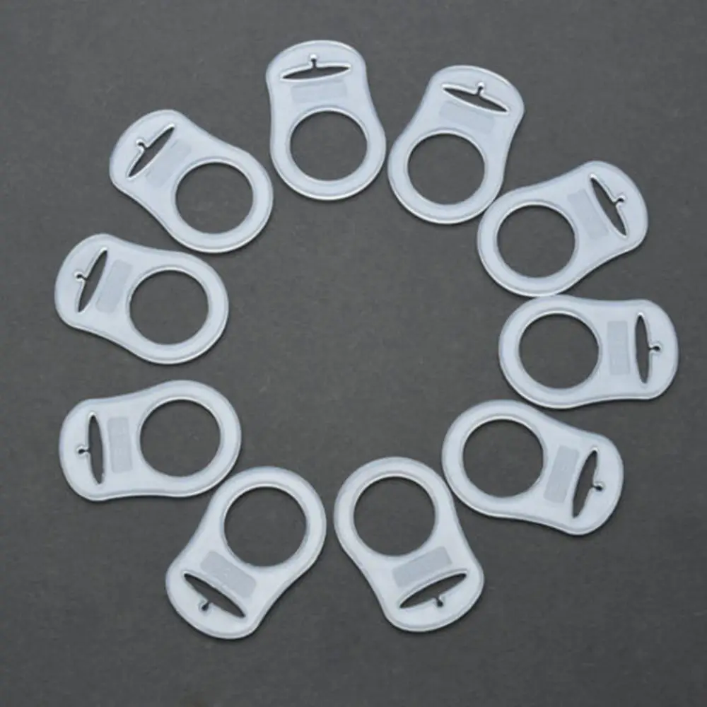 

Clear Lot 10 Pcs Button Silicone Holder Transparent Adapter Pacifier Clip Adapter Dummy Pacifier Clip