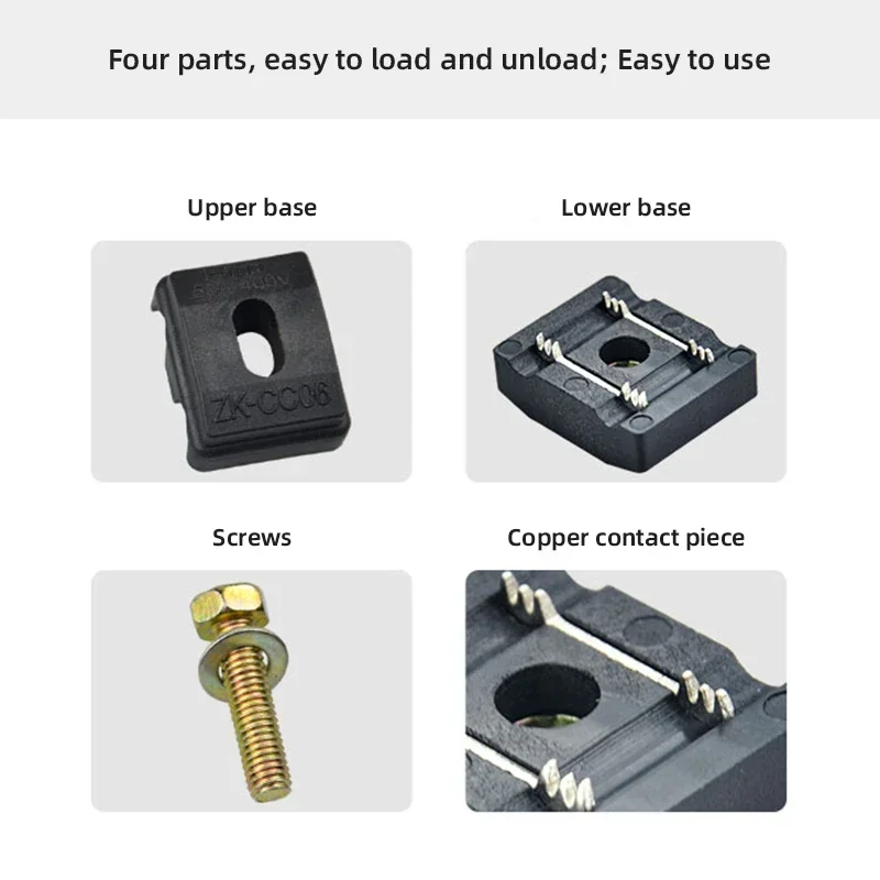 50A Insulated Puncture Wire Clip 400V Break-proof T-shaped Terminal Splitter Wire Clamp Connector Suit for 0.75-6 Square Wire