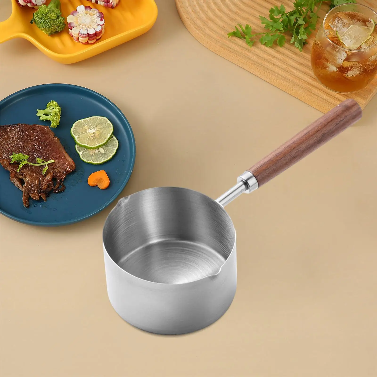 Multifunctional Hot Oil Pot Pancake Pot Easy to Clean Small Cooking Pan Stainless Steel Milk Pan for Home Kitchen Egg Frying