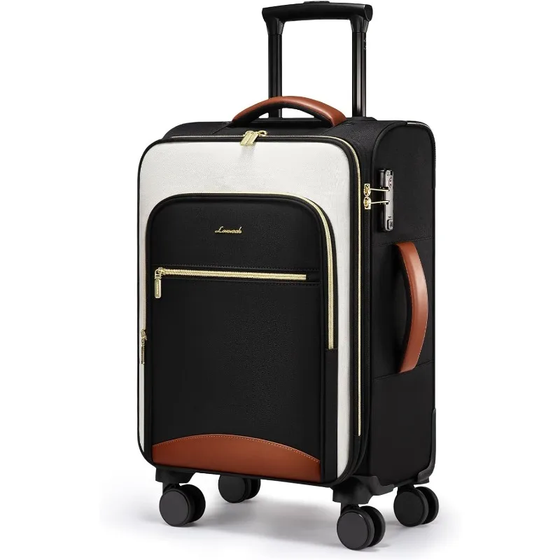 Carry On Luggage 22x14x9 Airline Approved, 20 Inch Softside Suitcases with Wheels, Lightweight Spinner Carry on Suitcase