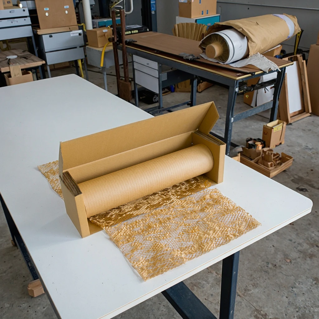 حار بيع تسليم سريع التعبئة والتغليف كرافت ملء عازلة وسادة واقية التفاف ورق الحرف العسل