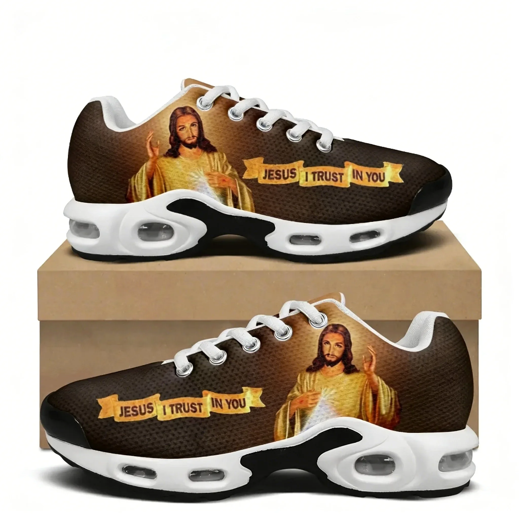 

DIY Christian God Religion Jesus Printed Cross Air Cushion Sneakers Mens Womens Sports shoes Climbing Casual Shoes Custom Shoes