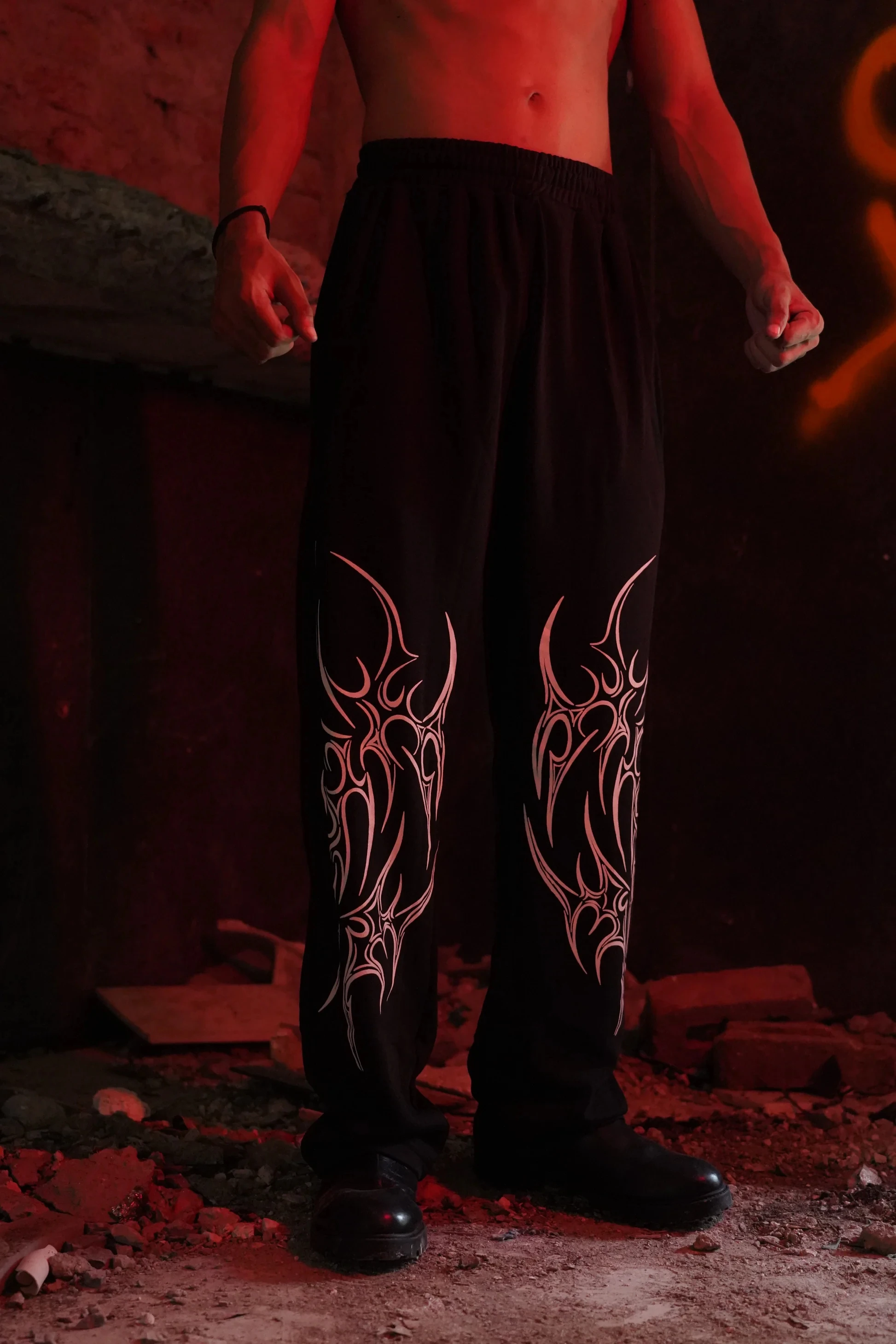 

American High Arcade Style Dark Totem Subculture Thorns 3D Printed Pants Loose Straight Leg Men's and Women's Summer New Pants