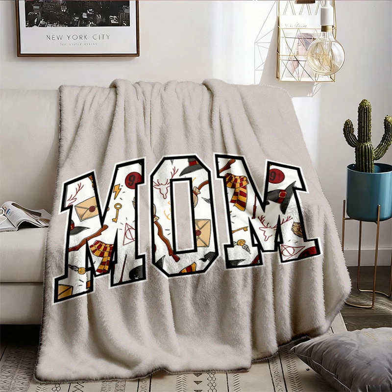 Wizard Mom Flannel Blanket, Fantastic Mom Throw, Magic Halloween Park Gift