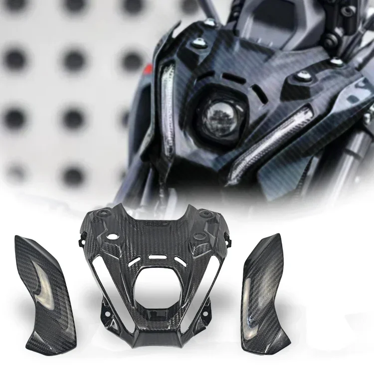 For YAMAHA MT-09 MT09 FZ09 FZ-09 2021 2022 2023 Motorcycle Carbon Fiber Front Nose Headlight Cover Fairing Cowling