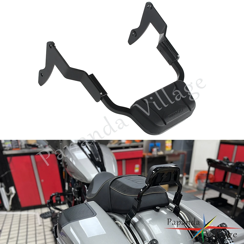 

Motorcycle Rear Passenger Sissy Bar Backrest Cushion Pad For Harley Touring Road King Road Glide Electra Street Glide CVO/SE ST