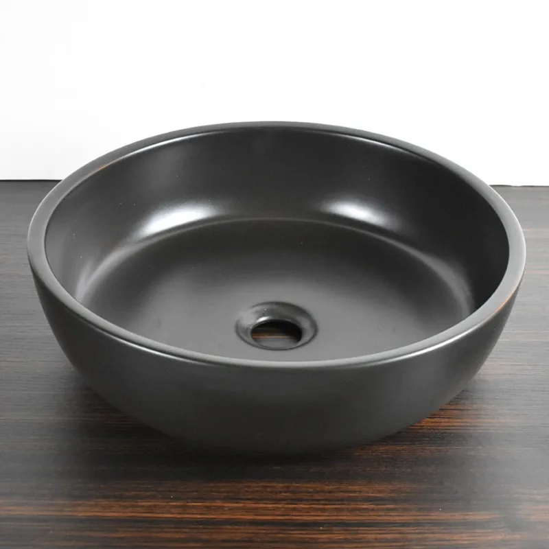 On-stage Basin Art Basin Round Black On-stage Basin, Retro Bathroom, Nordic Industrial Style Loft Style