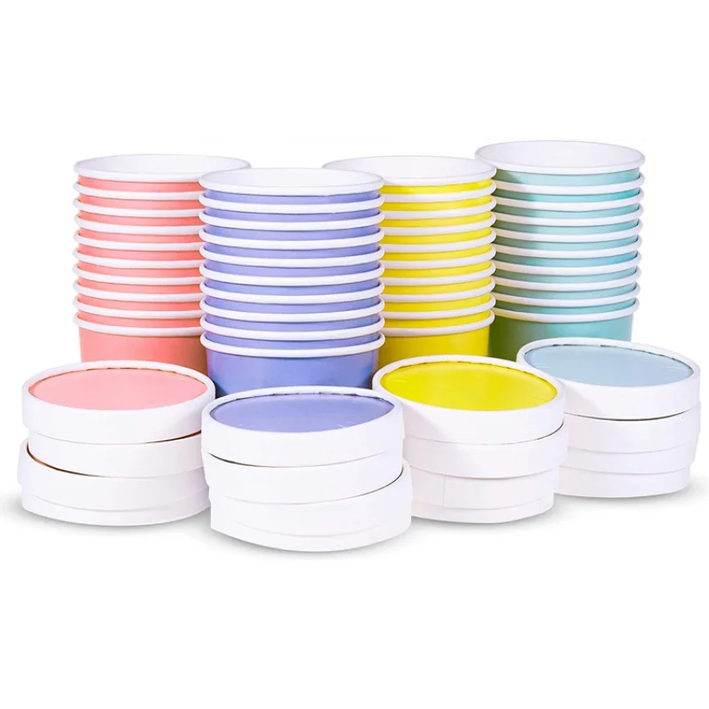 Customized productHigh Quality Biodegradable Disposable Icecream Yogurt Dessert Jelly Papercup Beverage Ice Paper Bowl