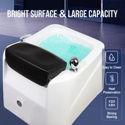 Pedicure Chair Basin Spa Salon with Massage Bubble for Foot Spa Tub With Big Footrest for Resin Acrylic 7 Colors Lighting