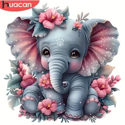 HUACAN Diamond Painting Animal Elephant Mosaic DIY Embroidery Flower Arts And Crafts 5D DIY Handmade Home Decor