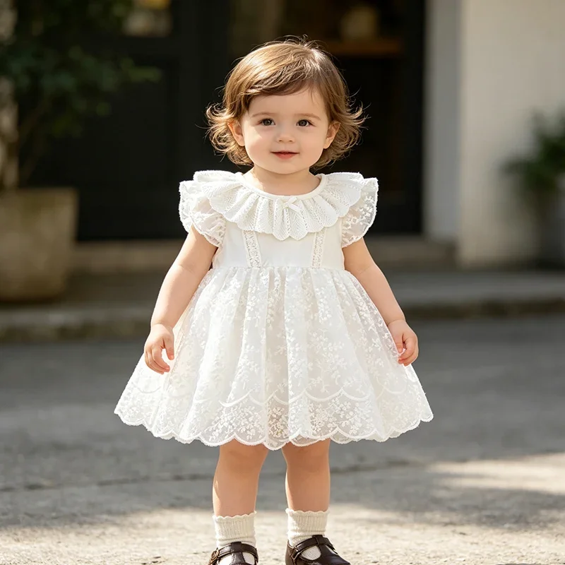 2026 New Summer Newborn Baby Girl Romper Sleeveless Cotton Lace Splicing Toddler Baby Girls Jumpsuit 0-24M Children Clothes