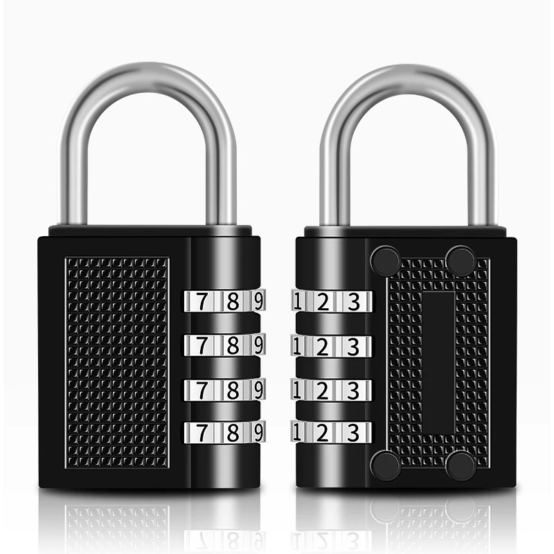 4 Digit Resettable Combination Padlock Luggage Case Padlock Box Black Lock Coded Lock School Gym Locker Sheds 2026