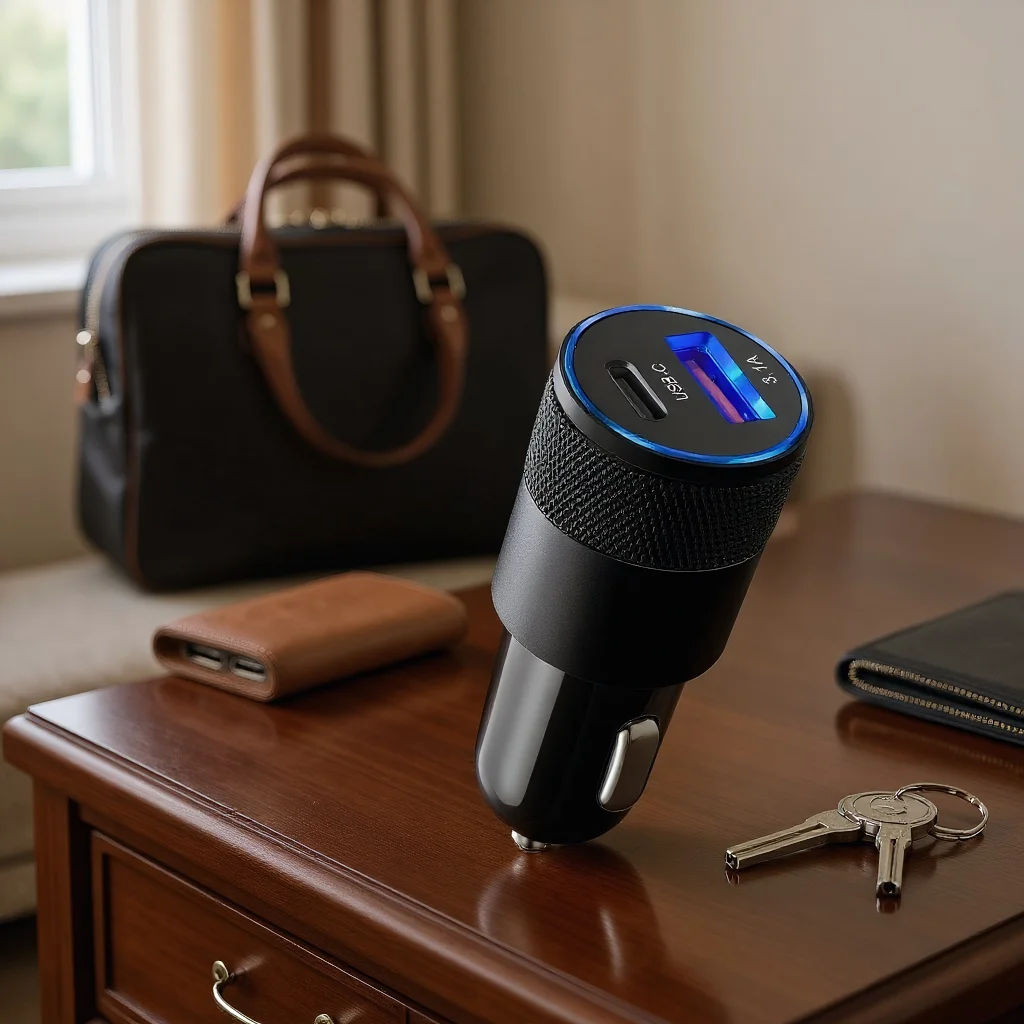 

Адаптер быстрой автомобильного зарядного устройства PD с USB Type C — быстрой зарядкой 3.1A для телефонов iPhone Xiaomi Huawei Samsung ​