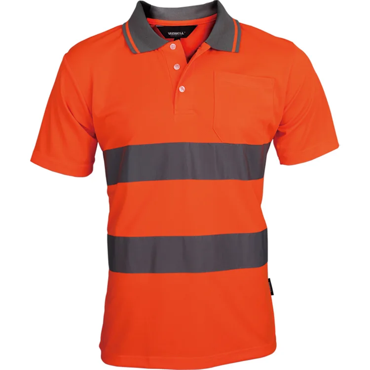 Imagem -02 - Camisa Polo de Segurança Cor Laranja com Bolsos Camisa Reflexiva de Alta Visibilidade