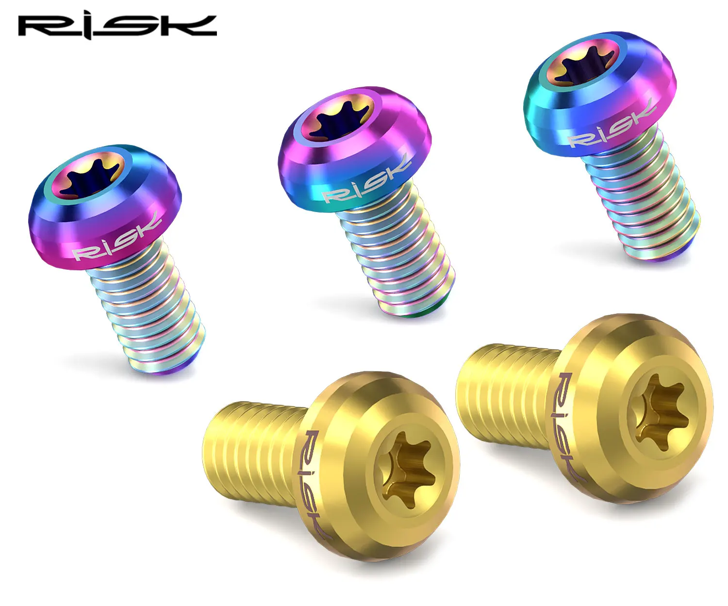 

RISK M5*10mm BicycleT25 Disc Fixing Screws Torx Disc Brake Pad Tightening Screw Titanium Alloy Material