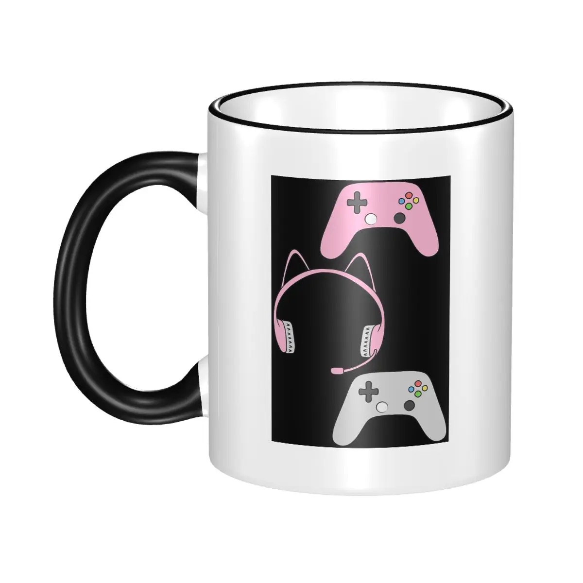 Cute Gamer Pattern Mug Funny Ceramic Coffee Cups Tea Mugs Milk Cup Drinkware Gift for Friends