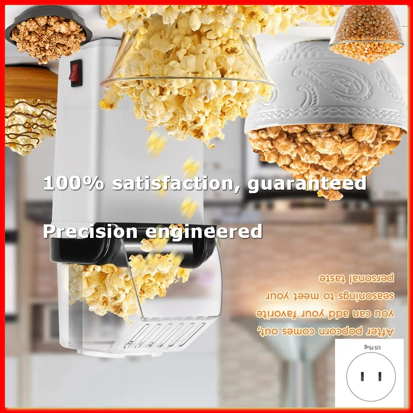 

Air Popcorn Popper Maker, Electric Hot Air Popcorn Machine-1200W, Oil-Free US Plug-ROWI