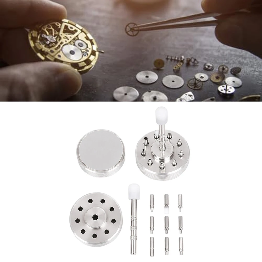Stainless Steel Watch Hand Setter Tool with 9 Graduated Tips Supporting Both Small and Large Diameter Watch Hands