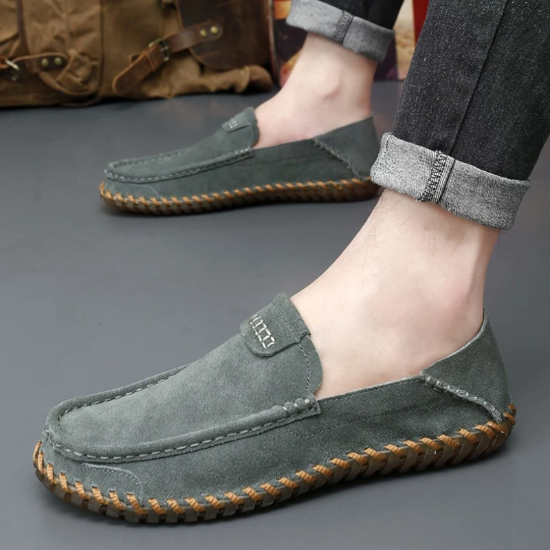 

Men's Lazy Shoes One-piece Soft-soled Low-cut Lightweight Breathable Wear-resistant Handmade Leopardskin Casual Walking Shoes