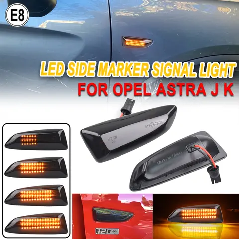 For Opel For Vauxhall Astra J K Crossland X Grandland Insignia B Zafira C LED Dynamic Turn Signal Light Side Fender Marker Lamp