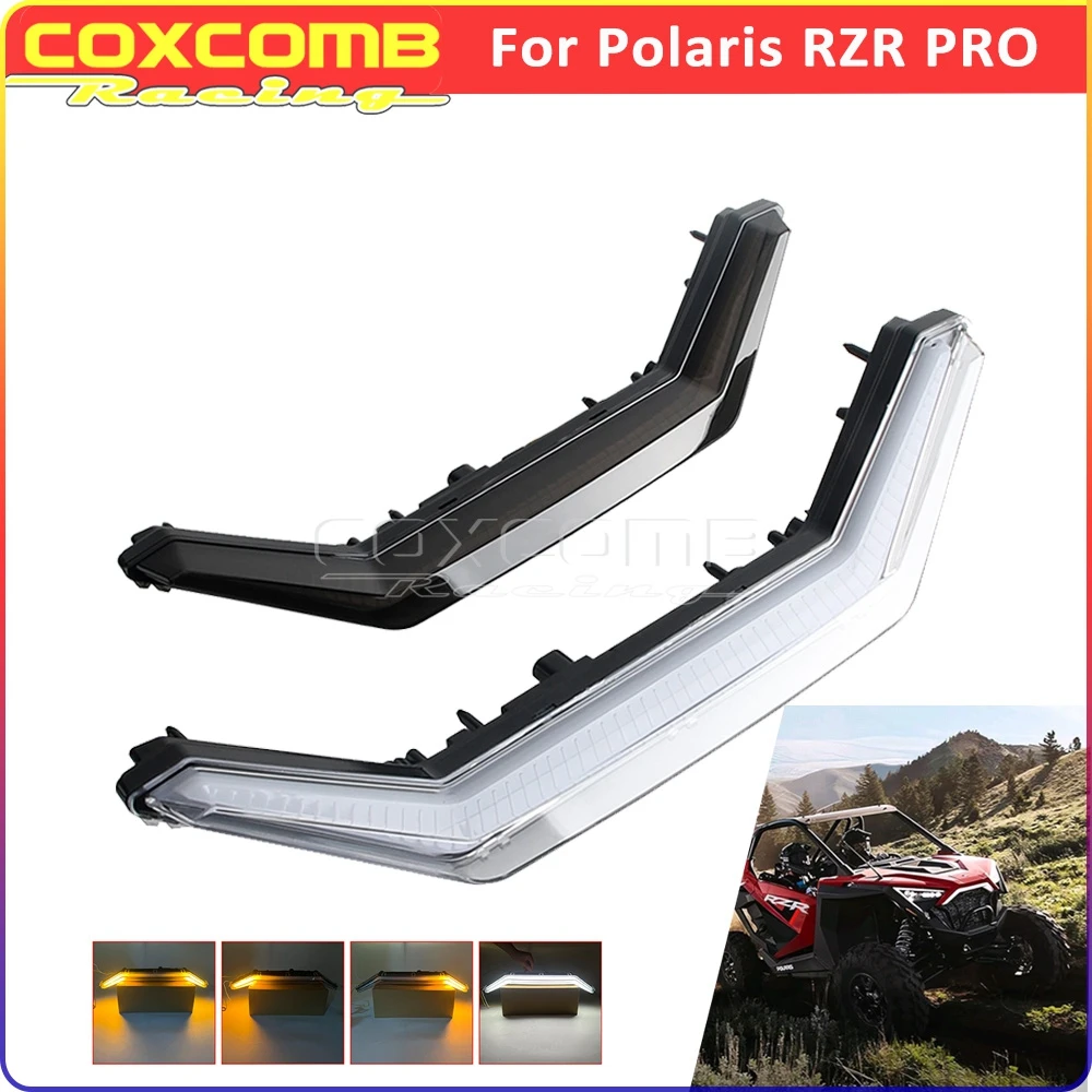

Светодиодные передние дневные ходовые огни для Polaris RZR PRO R XP Ultimate Sport/4 Sport Rockford Fosgate LE 2021, UTV Акцентный сигнальный светильник
