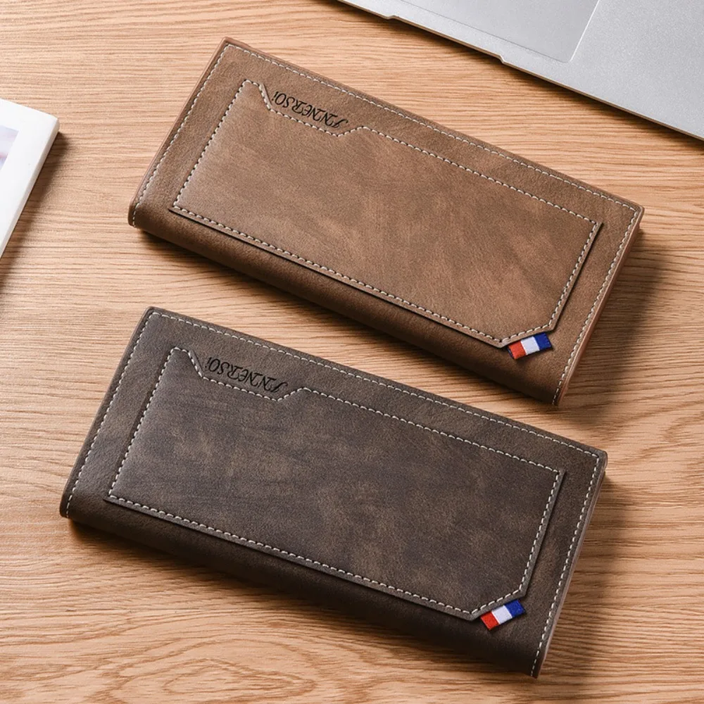 

Business Thin Male Wallet Anti-loss Multiple Card Slots Long Zip Wallet Casual Classic Bifold Wallet Man