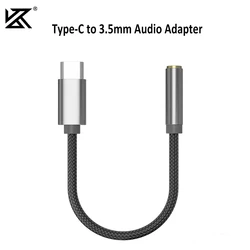 KZ AM01 Type-C to 3.5mm Audio Adapter, 32bit/384kHz Hi-Fi DAC + IC Amplifier Dual Chip Earphone Audio Cable