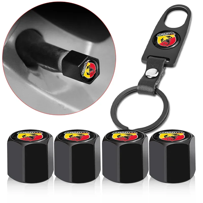 

4PCS Car Wheel Tire Stem Air Valve Stem Caps Airtight Cover For Abbas Abarth Punto 124/125/500 Stilo Ducato Car Doblo