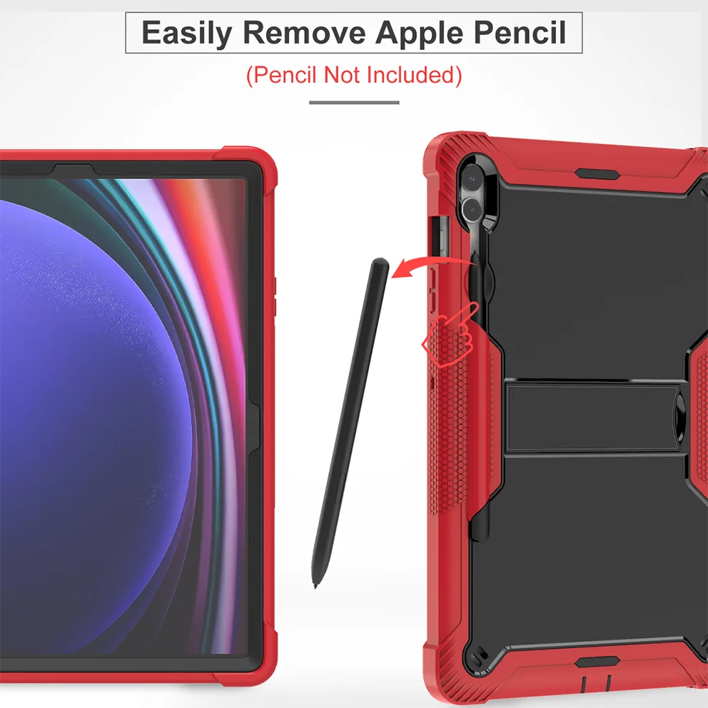 Funda con soporte para Samsung Tab S10 S9 S8 S7 Plus FE 12.4" SM-X820 826 X810 816 X610 616 X800 806 T970 975 976 T730 733 735 736