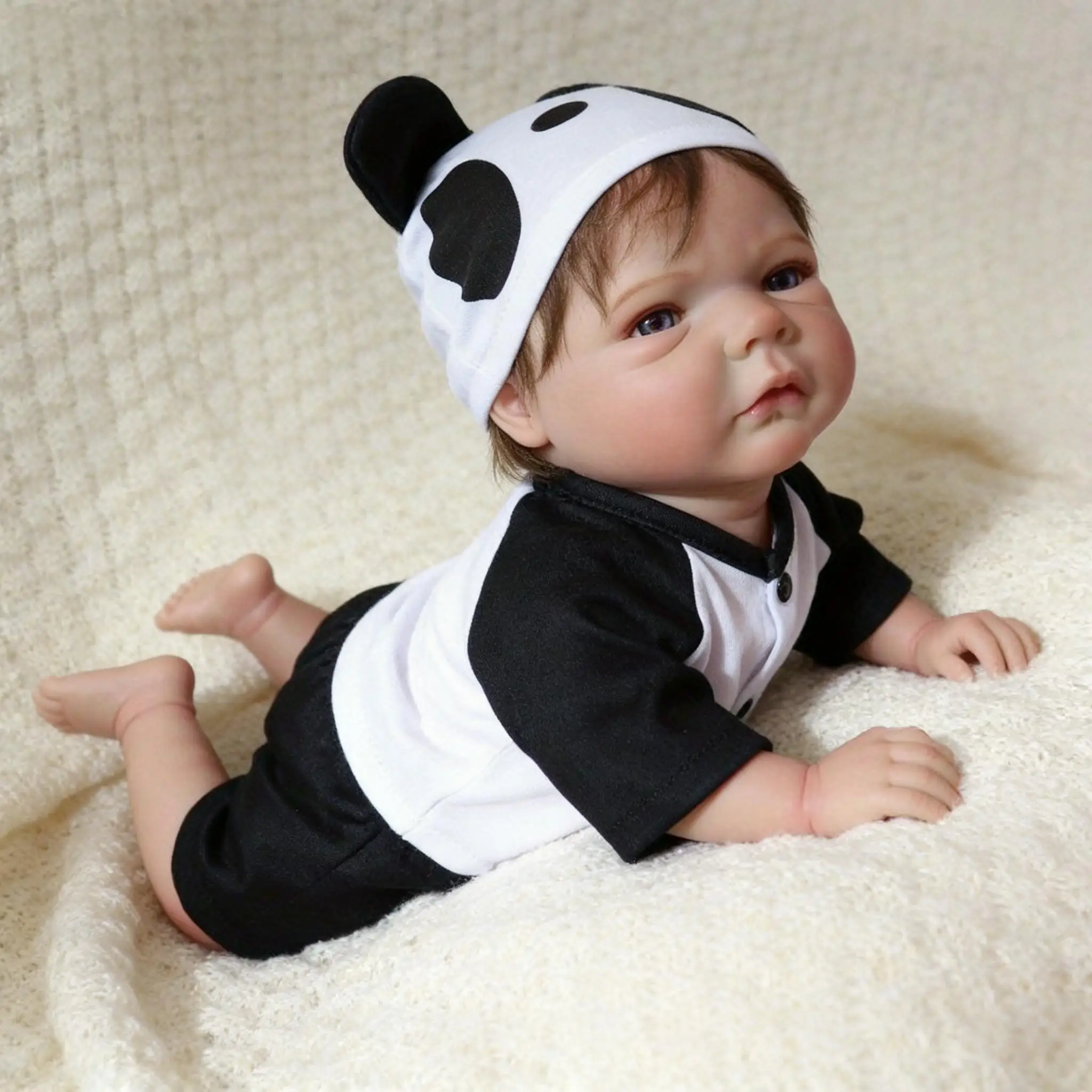 دمى أطفال واقعية بطول 18 بوصة - تشبه المواليد الجدد، جسم ناعم وثقيل، دمية حقيقية قابلة للوضعيات - هدية للأطفال من عمر 3 سنوات فما فوق