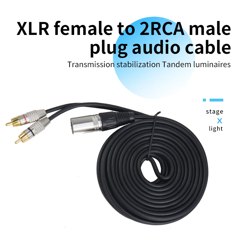 

Аудиокабель 2RCA-XLR RCA, кабель «Папа-мама» для колонок, микрофона, консоли усилителя, аудио разъем, 1-5 метров