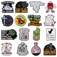 Stay Weird,All Of My Flabbers Are Gasted Brooch Cartoon Alien Cat Fire Ghost Sweet Heart Chemistry Lapel Badges Backpack Jewelry