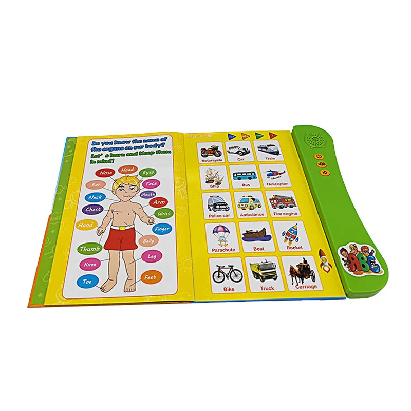 Libro de lectura en idioma inglés para niños, libro electrónico de aprendizaje, máquina de lectura de voz interactiva, juguetes educativos para edades tempranas, regalo para niños