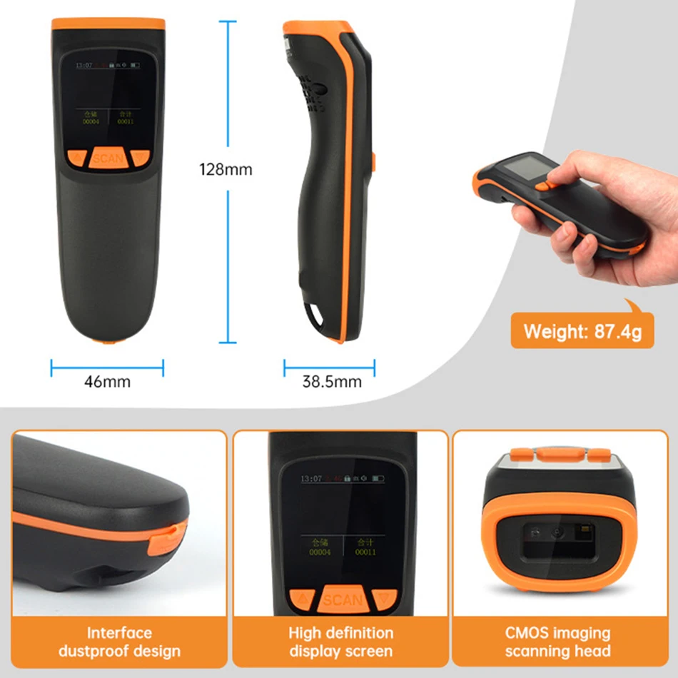 Imagem -05 - Mini Bolso Barcode Scanner Usb com Fio Bluetooth 2.4g sem Fio 1d 2d qr Pdf417 Código de Barras para Ipad Iphone Android Tablets pc Mbs08d