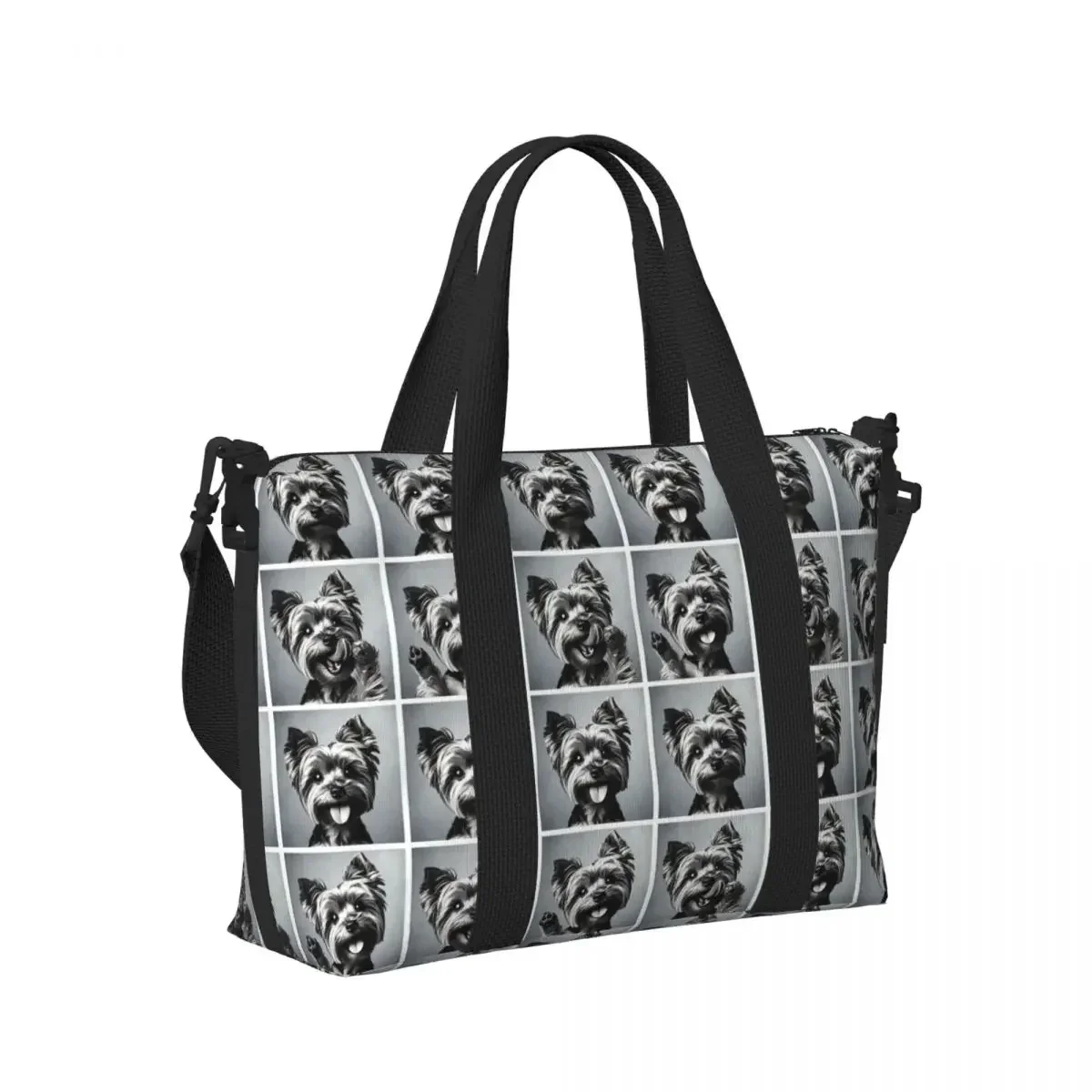 

Yorkshire Terrier Selfie Photo Photobooth Dog Lover Beach Travel Bag Tote Bags for Gym Yoga Women Shopping Duffle Shoulder Bag